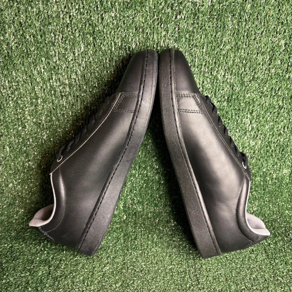 NEW Lacoste Hydez 119 1 P SMA Leather Ortholite Casual Sneaker Black Mens Sz 9.5